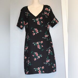 Draper James Floral Crepe V Neck Sheath Dress Size 6